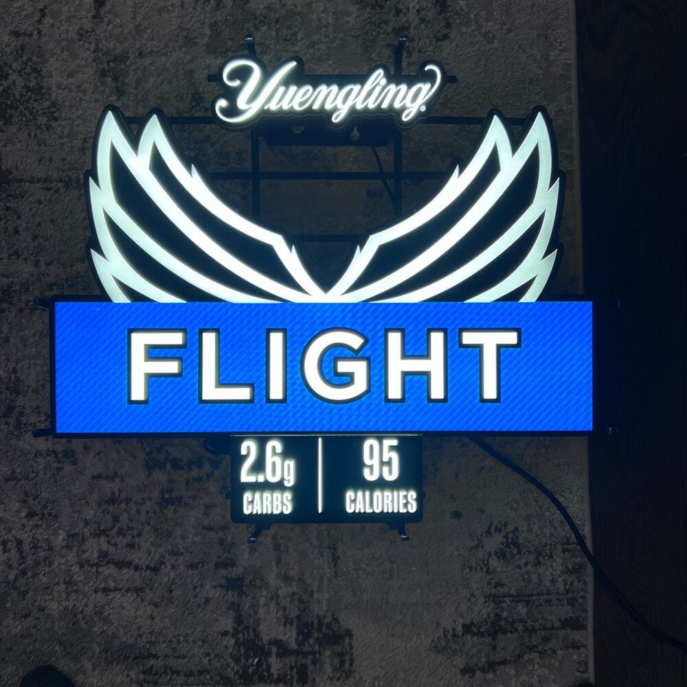 Yuengling Flight LED Sign Lighted Beer Bar Man Cave Wall Winged Logo Dimmer 27"